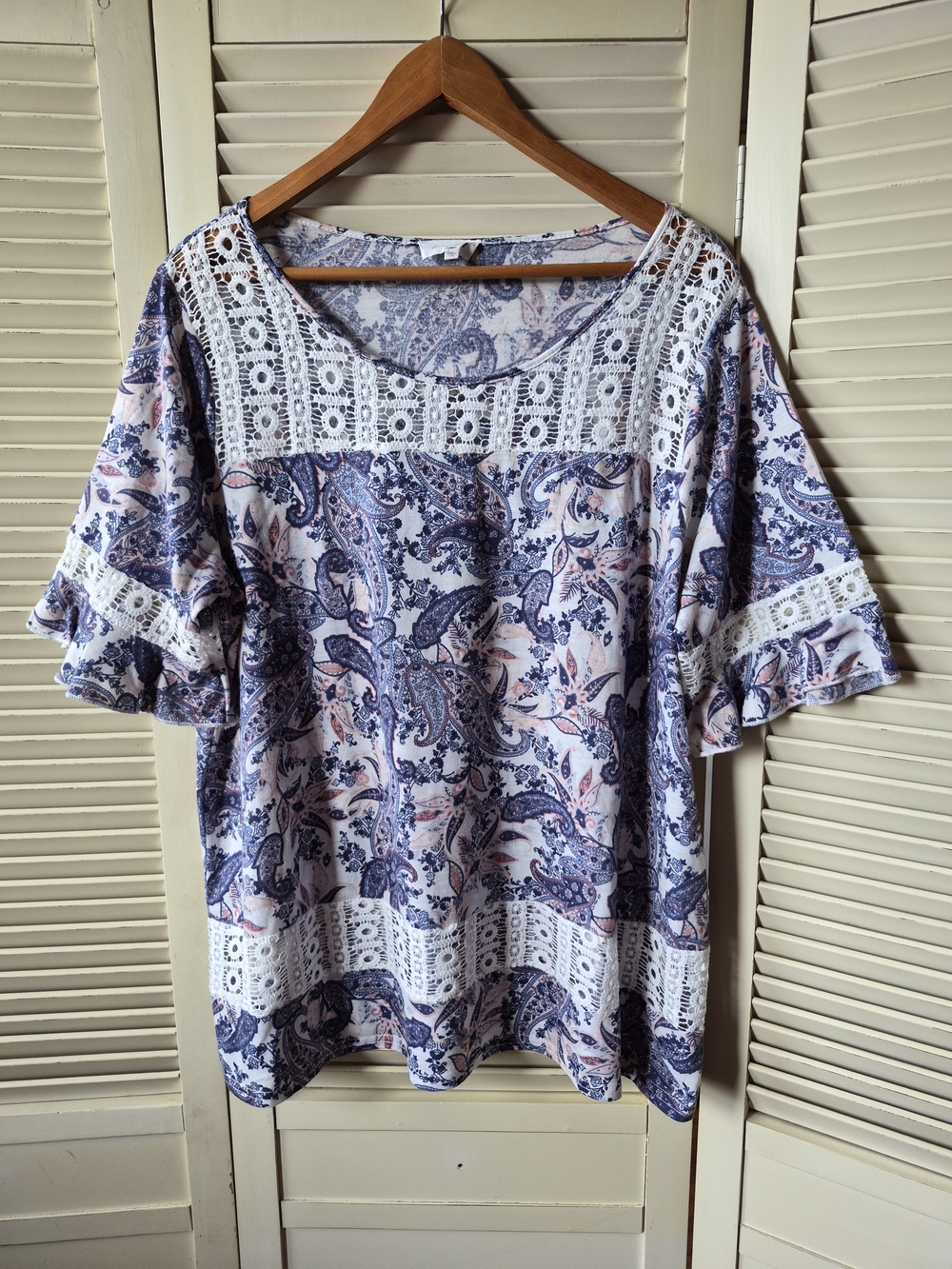 Siren Lily Lace-Trim Blouse Size 1X